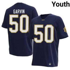 #50 Fighting Irish Sullivan Garvin Navy Embroidery College Football Youth Jerseys 236245-148