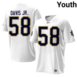 #58 Thomas Davis Jr. 2026-27 College Football ND Youth White Jerseys 702579-298