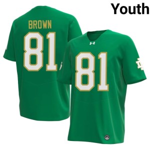 #81 2026-27 Youth Green College Football Tim Brown University of Notre Dame Jersey 289141-365