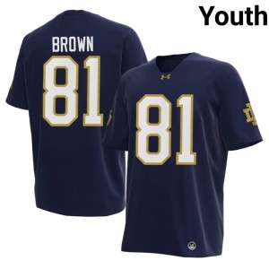 #81 Tim Brown Youth Notre Dame Official Navy College Football Jerseys 589329-875