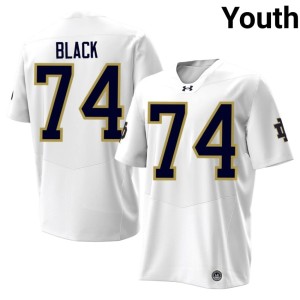 #74 White College Football Youth Will Black 2026-27 Irish Jerseys 405002-332