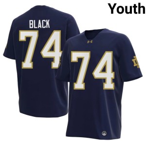 #74 College Football Fighting Irish Navy 2026-27 Will Black Youth Jersey 924055-485